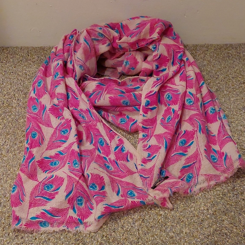 Peacock Feather Cashmere Scarf